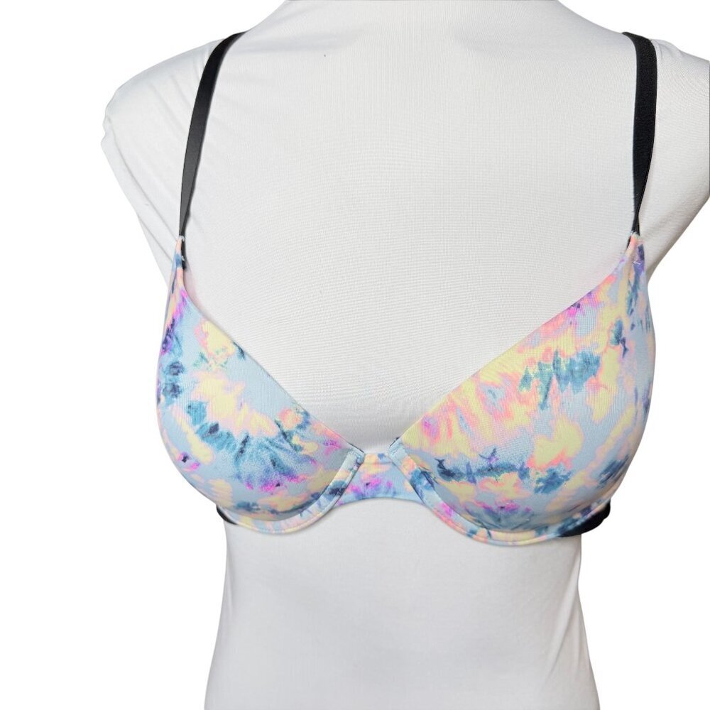 PINK VIcotoria's Secret Wear Everywhere push up bra 34C tie dye black